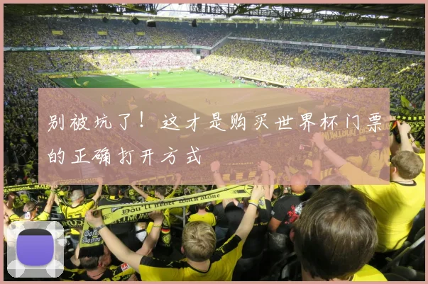 别被坑了！这才是购买世界杯门票的正确打开方式